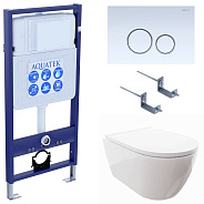 SET AQUATEK ПОЛАРИС (рама AQUATEK Standard INS-0000012+унитаз ПОЛАРИС AQ0700-00 с тонким сиденьем soft-close+ крепеж KKI-0000002 +панель KDI-0000015)