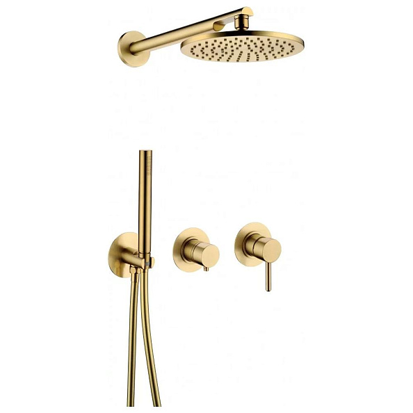 Душевая система встраиваемая (без излива) Grocenberg GB5090MG, матовое золото