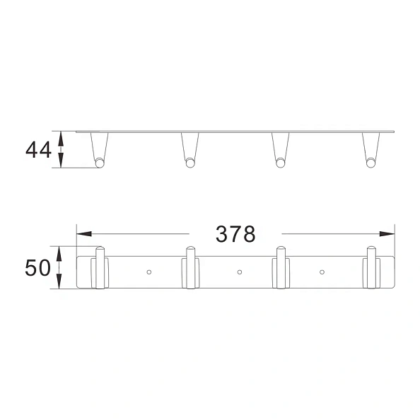 Планка с 4 крючками  Shevanik SG5741T, оружейная сталь