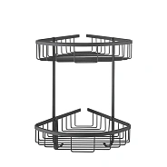 Полка металлическая угловая двухъярусная Rose RW12H, черный