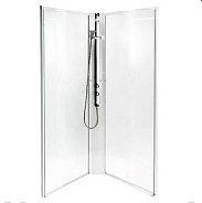 558.304.00.1 Showerama 10-5 Comfort, Задние стенки матовое стекло, профиль алюминий, 900х900 мм