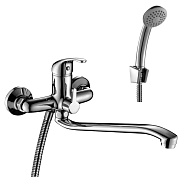 A35-34 Смеситель одноручный (35 мм) универсальный с S-образным поворотным изливом, див. с керам. пла