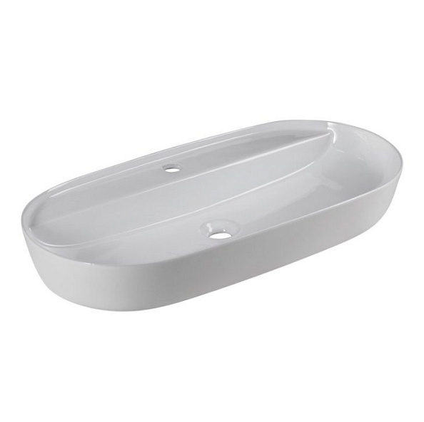 Раковина накладная керамическая BelBagno 810х410 овальная, белый глянцевый (BB1347)