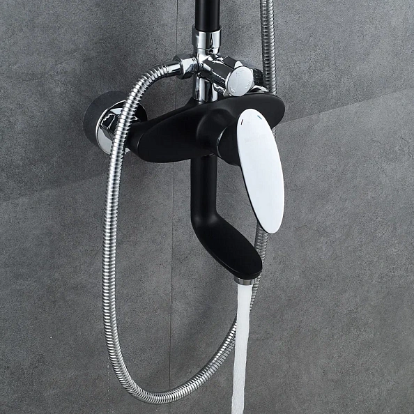 Душевая система Shevanik S9836H, черный/хром