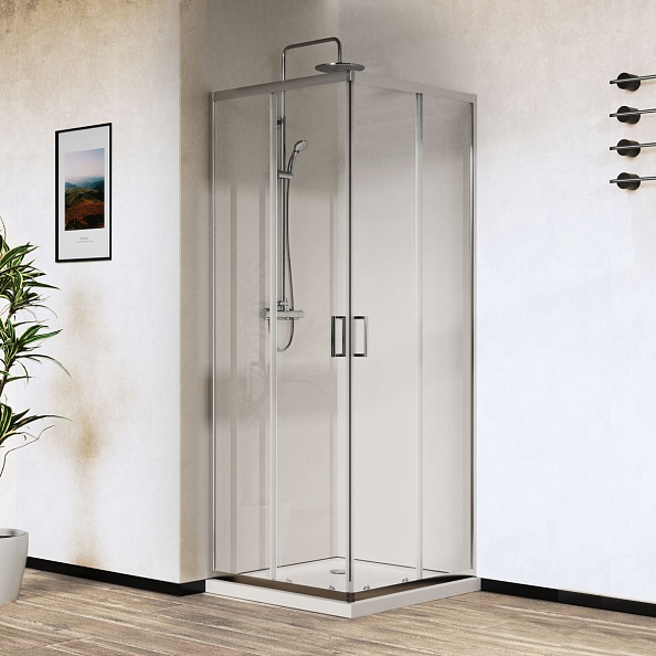 Душевой уголок Vincea City (VSS-5CT8010CL) 1000х800 мм, хром, стекло прозрачное