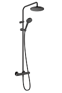 Душевая система HANSGROHE Vernis Blend Showerpipe 200 1jet с термостатом, матовый чёрный (26276670)