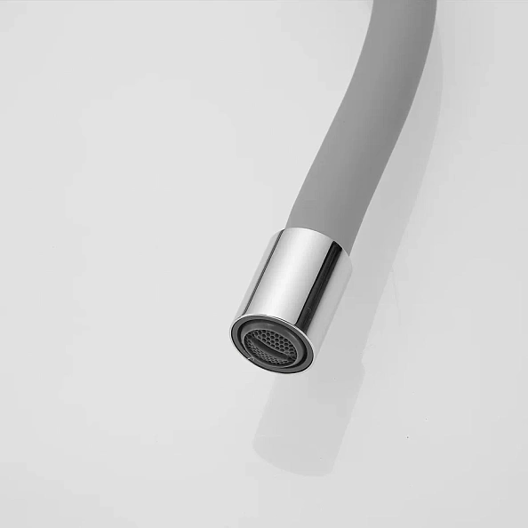 Смеситель для кухни с гибким изливом Shevanik S443-9, серый