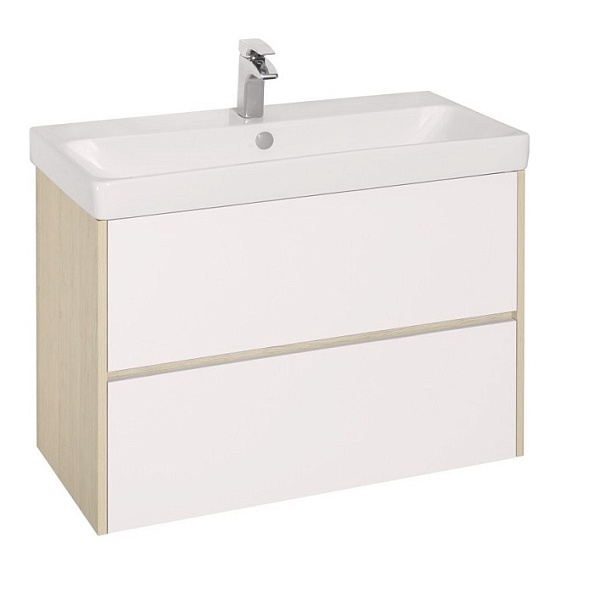 1A2519K0SDB20 Набор Aquaton: 1A251901SDB20 Тумба-умывальник Сканди 90 Бел/Дуб Верона/ 1WH501629 Раковина Адриана 90