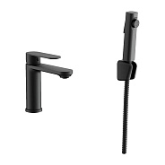 Смеситель для раковины BELZ с гигиенической лейкой черный (B12713-7)