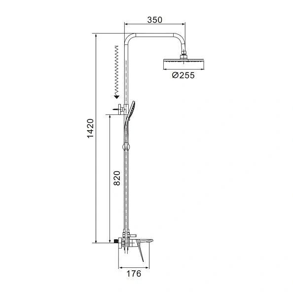 Душевая система Shevanik S8436, хром