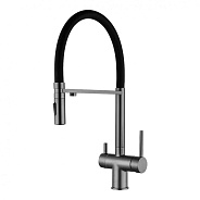 Смеситель для кухни подключением фильтра FILARETE FL3020BG, графит (на магните)