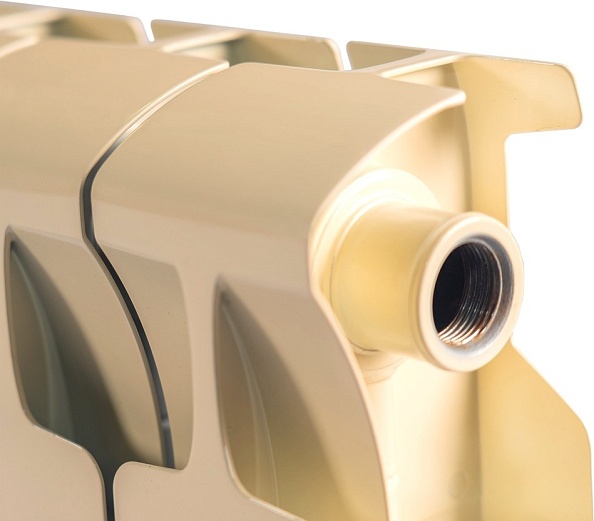 Биметаллический радиатор Rifar Monolit Ventil 350/4 секции, с нижним правым подключением (VR), айвори