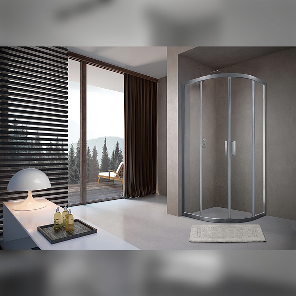 Душевой уголок Terminus Соренто четверть круга 100х100х200, хром