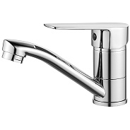 S35-22 Смеситель одноручный (35мм) для умывальника с поворотным изливом 132мм, хром, S35-22