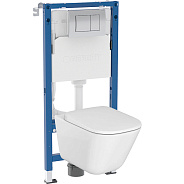 Комплект инсталляция и унитаз подвесной безободковый Geberit Delta The Gap, белый (458.163.21.R2)