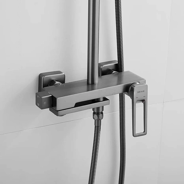 Душевая система Shevanik S6836T, оружейная сталь