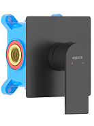 AQ1466MB ЛИРА смеситель для душа 1 режим (внешняя и скрытая часть), матовый черный