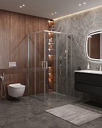 Душевой уголок Cezares Molveno 130x100x195 мм, прямоугольный, хром (MOLVENO-AH-21-100+30-C-Cr-IV)