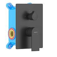 AQ1446MB ЛИРА смеситель для ванны 2 режима (внешняя и скрытая часть), матовый черный