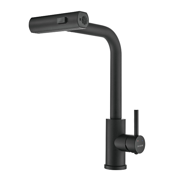Смеситель для кухни с мультифункциональным изливом Shevanik S263H, черный