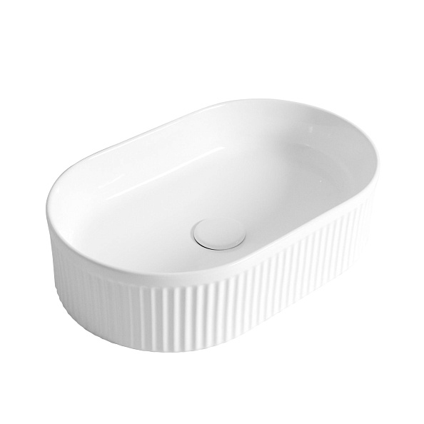 Раковина накладная керамическая BelBagno 490х310 овальная, белый глянцевый (BB1497)