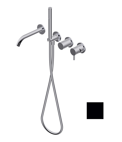 Смеситель для ванны и душа Ritmonio Diametro35 S, на 2/3 потребителя, с поворотным переключателем, черный (PR52EC201C04)