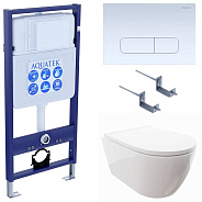 SET AQUATEK ПОЛАРИС (рама AQUATEK Standard INS-0000012+унитаз ПОЛАРИС AQ0700-00 с тонким сиденьем soft-close+ крепеж KKI-0000002 +панель KDI-0000013)