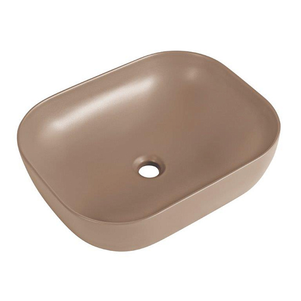 Раковина накладная керамическая BelBagno 500х400 полукруглая, бежевый матовый (BB1302-H316)