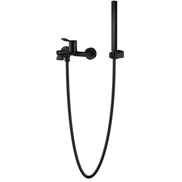 Смеситель для ванны и душа Azario ABILITY с ручным душем, керамический картридж, черный матовый (AZ-VRY238331PA)