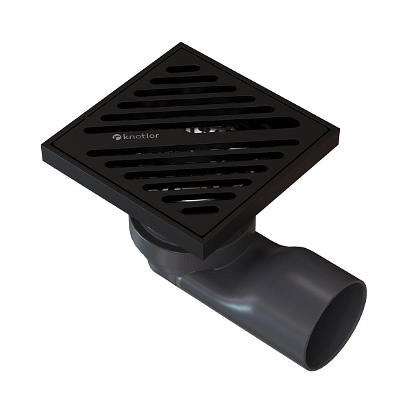Душевой трап точечный Knotlor SDSL100BL, матовый черный