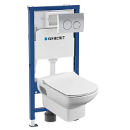 Комплект инсталляция и унитаз подвесной стандартные Geberit Delta Dama Senso, белый (458.118.21.R1)