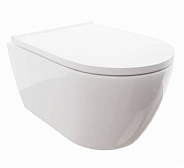 AQ0700-00 ПОЛАРИС унитаз подвесной безободковый, белый 360*518*360 мм, крышка-сиденье с механизмом плавного закрывания из дюропласта, крепеж