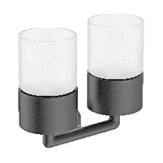 Стакан для зубных щеток с держателем Raglo R320.08.09 двойной,графит