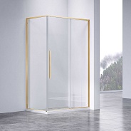 Душевой уголок Vincea Slim-N (VSR-4SN9014CLG) 1400х900 мм, брашированное золото, стекло прозрачное