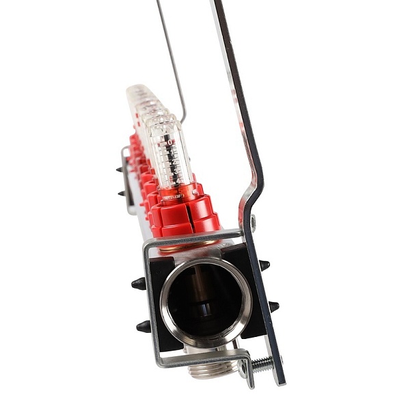 Коллектор Rommer 1"x3/4" на 12 контуров с расходомерами (нерж. сталь) (RMS-1200-000012)