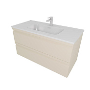 AQ77100-LC Комплект мебели:Тумба 100см ВЕГА с раковиной AQ4100-00, 2 ящика, цвет капучино светлый