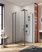 Душевой уголок Cezares Slider 100x100x195 мм, прямоугольный, nero (SLIDER-AH-1-100-100/110-C-NERO)