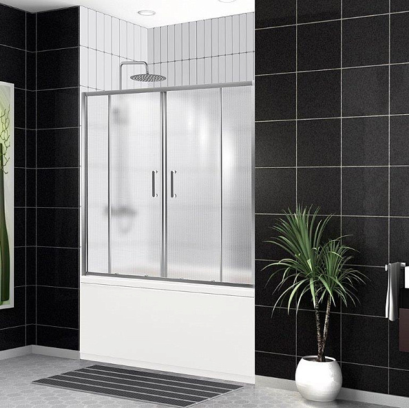 Душевая шторка на ванну BelBagno Uno 170x145 см, прямоугольная, хром (UNO-VF-2-170/145-P-Cr)