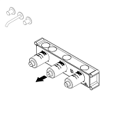 Внутренняя часть Ritmonio назначение-смеситель для раковины, на 3 отверстия, не окрашен (PM0000H)