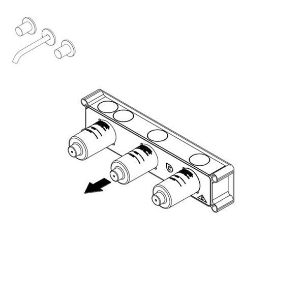 Внутренняя часть Ritmonio назначение-смеситель для раковины, на 3 отверстия, не окрашен (PM0000H)