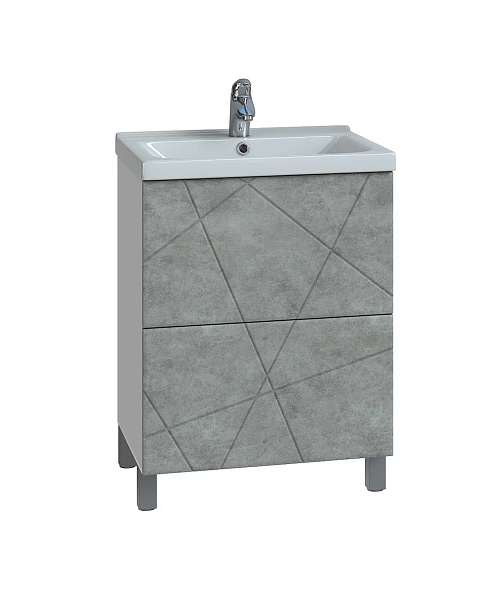 Тумба с раковиной напольная VIGO Geometry tn.GEO.FOS.50.2Y бетон, 50 см