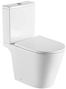 AQ1363B-00 БЕТТА Унитаз напольный безободковый с бачком 640*365*790мм, горизонтальный выпуск, тонкое сиденье с механизмом плавного закрывания, крепеж