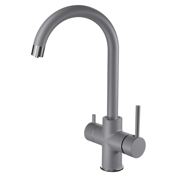 Смеситель для кухни с подключением фильтра GranFestGF-Z-5422, темно-серый