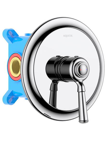 Смеситель для душа AQUATEK КЛАССИК, внешняя и скрытая часть, хром AQ1566CR