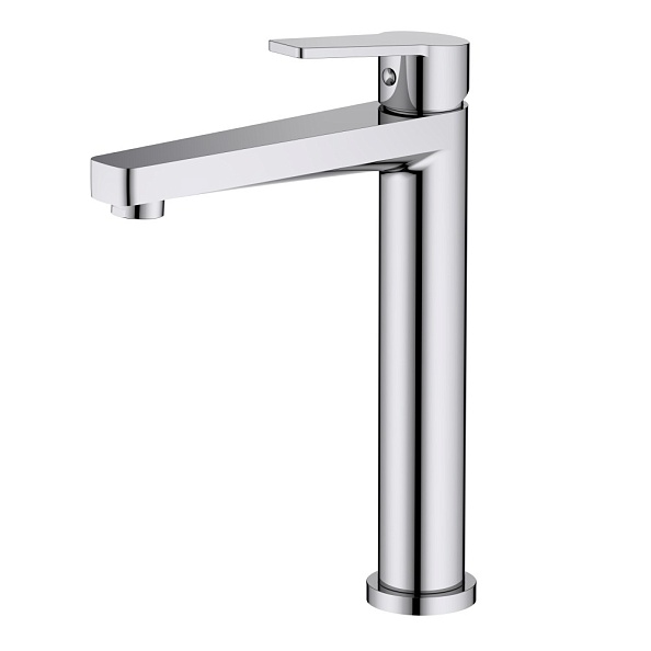 AQ1704CR ЛУГАНО смеситель для раковины высокий 217, без донного клапана