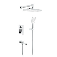 Душевая система Raglo R01.27 для ванны и душа встраиваемая на 3 режима излив поворотный 20 см, хром