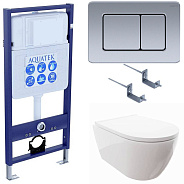 SET AQUATEK ПОЛАРИС (рама AQUATEK Standard INS-0000012+унитаз ПОЛАРИС AQ0700-00 с тонким сиденьем soft-close+ крепеж KKI-0000002 +панель KDI-0000032)