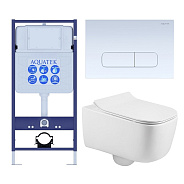 SET AQUATEK ЛУГАНО-013 4в1 (рама AQUATEK Standard INS-0000012+ кркпеж KKI-0000002+клавиша KDI-0000013+унитаз ЛУГАНО AQ2002-00 с тонким сиденьем soft-c