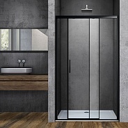 Душевая дверь Vincea Soft (VDS-3SO110CLB) 1100х1950 мм, черный, стекло прозрачное