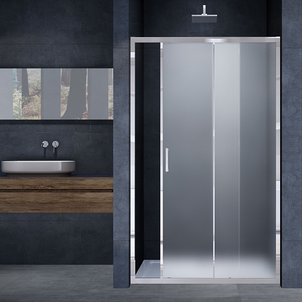 Душевая дверь Vincea Alpha (VDS-3AL140MT) 1400х1900 мм, хром, стекло текстурное